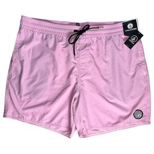 Volcom Pink Lido Solid 16" Swim Surf Trunk Men's‎ NWT
